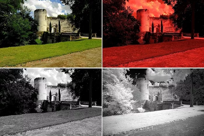 Schloss aufgenommen mit verschiedenen Filtern